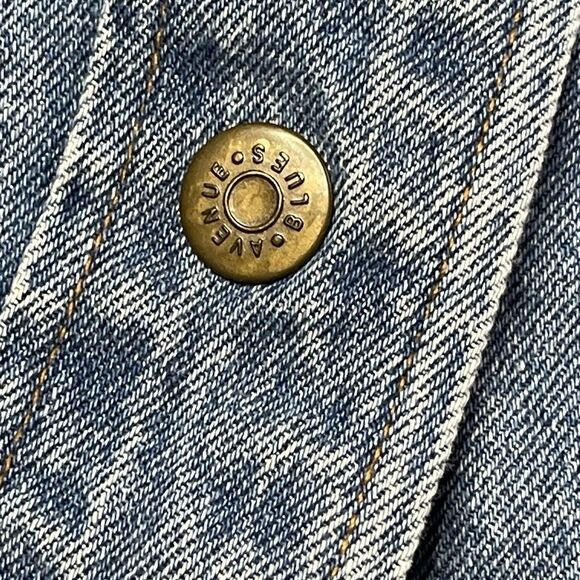 VTG Avenue Blues Shacket Jacket Womens 26/28 Blue Denim Barn Coat Light Wash 90s - Picture 6 of 12